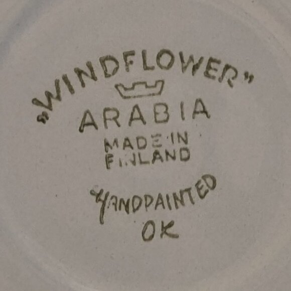 Vintage Handpainted Arabia Finland Windflower Teacup and Saucer - Picture 8 of 11